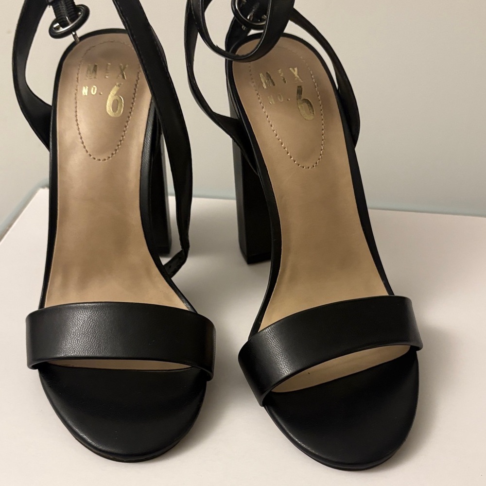 Mix No. 6 Black Strappy Heels